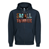 Navy small towner Zipper Hoodie - NancyCooperArtShop