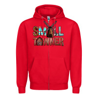 Red small towner Zipper Hoodie - NancyCooperArtShop