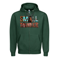 Sports Green small towner Zipper Hoodie - NancyCooperArtShop