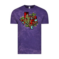 Cloud Purple cactus christmas texas map Vintage Tee - JahusDesignShop