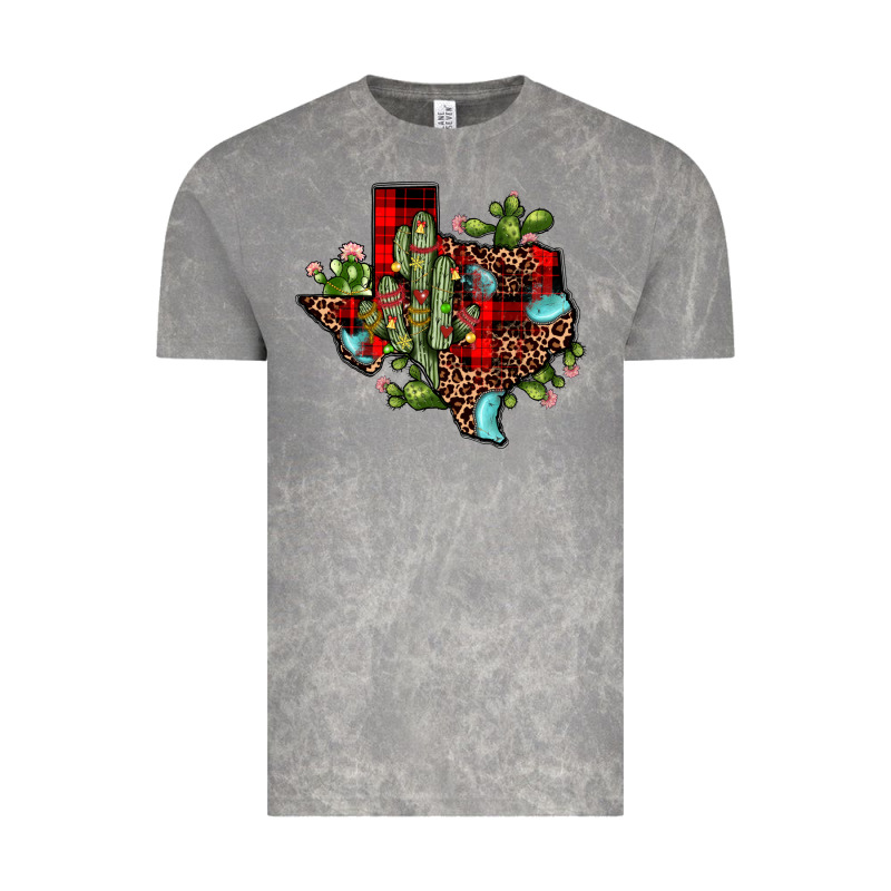Cactus Christmas Texas Map Vintage Tee by JahusDesignShop | Teevron