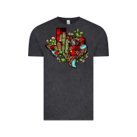 Vintage Black cactus christmas texas map Vintage Tee - JahusDesignShop