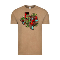 Vintage Coffee cactus christmas texas map Vintage Tee - JahusDesignShop