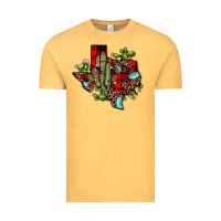 Vintage Mustard cactus christmas texas map Vintage Tee - JahusDesignShop