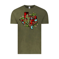 Vintage Olive cactus christmas texas map Vintage Tee - JahusDesignShop