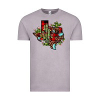 Vintage Zinc cactus christmas texas map Vintage Tee - JahusDesignShop