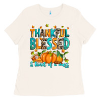 Bone Thankful blessed and kind of a mess Ladies Tee - RanaPortraitStore