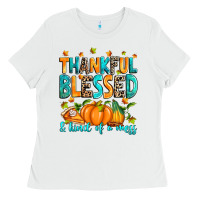 White Thankful blessed and kind of a mess Ladies Tee - RanaPortraitStore