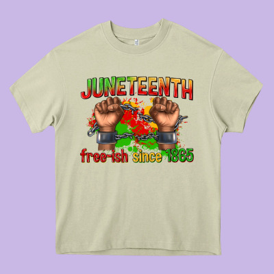 Juneteenth Free Ish Since 1865 Heavy Core Tee Designed By Texasbilliewilder