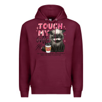 Burgundy touch my coffee and ill slap you so hard grumpy ca Premium Hoodie - JahusDesignShop