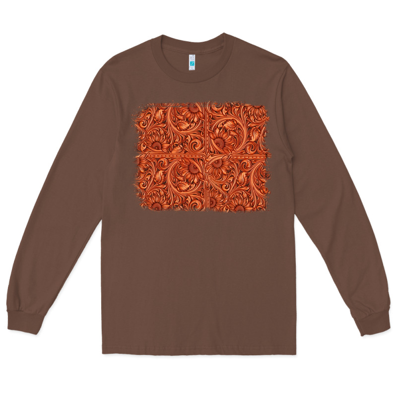 Serape Turquoise  Leather Background Long Sleeve Tee by Jasminsmagicworld | Teevron