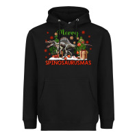 Black merry spinosaurusmas Heavyweight Hoodie - LillyAllenDesigns