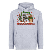 Heather Grey merry spinosaurusmas Heavyweight Hoodie - LillyAllenDesigns