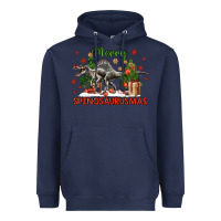 Navy merry spinosaurusmas Heavyweight Hoodie - LillyAllenDesigns