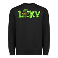 Black St Patricks Day Lucky Gnome Heavyweight Sweatshirt - Jasminsmagicworld