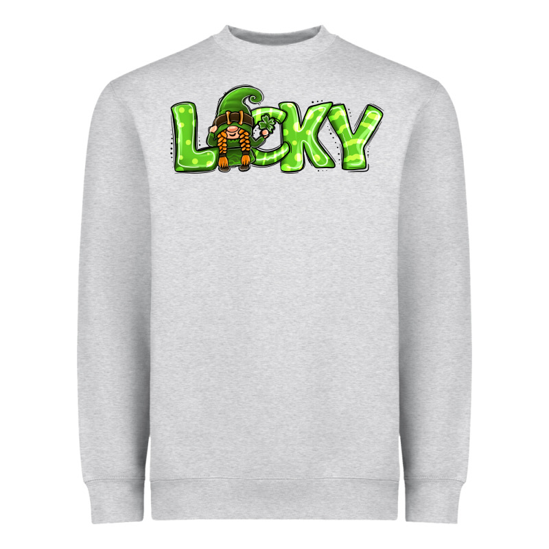 St Patricks Day Lucky Gnome Heavyweight Sweatshirt by Jasminsmagicworld | Teevron