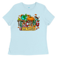 Baby Blue Teaching little pumpkins Ladies Tee - RanaPortraitStore