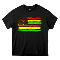 Black juneteenth flag Heavy Core Tee - texasbilliewilder