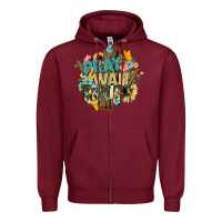 Burgundy pray wait trust crosses christian Zipper Hoodie - NancyCooperArtShop