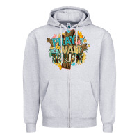 Heather Grey pray wait trust crosses christian Zipper Hoodie - NancyCooperArtShop