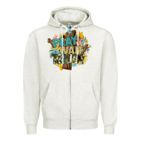Oatmeal Heather pray wait trust crosses christian Zipper Hoodie - NancyCooperArtShop