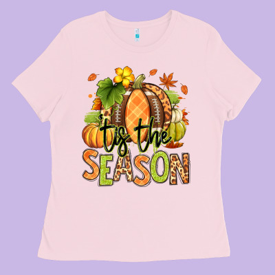 Ladies Tee Tis' the season Fall American Football