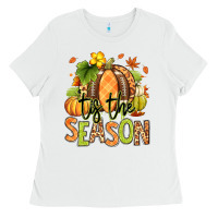 White Tis' the season Fall American Football Ladies Tee - RanaPortraitStore