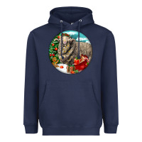 Navy christmas merino wool sheep Heavyweight Hoodie - LillyAllenDesigns