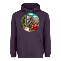 Plum christmas merino wool sheep Heavyweight Hoodie - LillyAllenDesigns