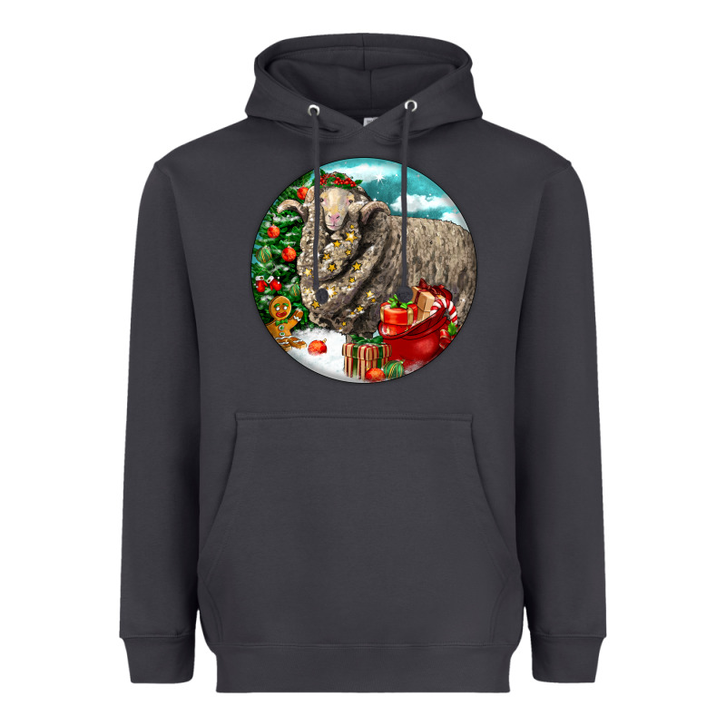 Christmas Merino Wool Sheep Heavyweight Hoodie by LillyAllenDesigns | Teevron