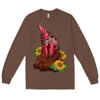 Chestnut rooster sunflower Long Sleeve Tee - BarkalooDesign