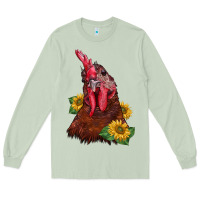 Matcha rooster sunflower Long Sleeve Tee - BarkalooDesign