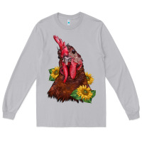 Moon Dust rooster sunflower Long Sleeve Tee - BarkalooDesign