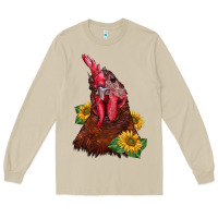 Mushroom rooster sunflower Long Sleeve Tee - BarkalooDesign