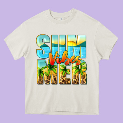 Summer Vibes Heavy Core Tee Designed By Zillion Design Studio