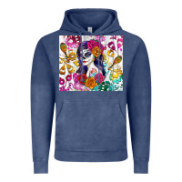 Vintage Denim sugar skull girl Vintage Hoodie - RanaPortraitStore