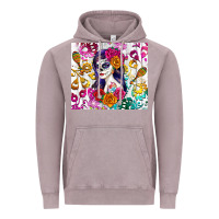 Vintage Zinc sugar skull girl Vintage Hoodie - RanaPortraitStore