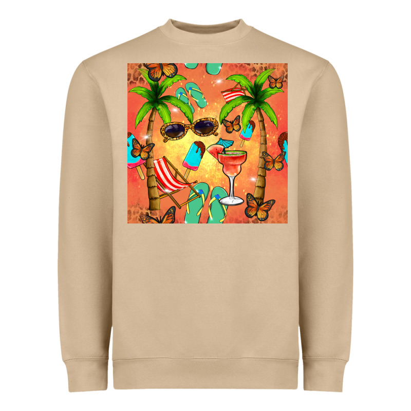 Summer Slipper And Cocktail Seamless Pattern Heavyweight Sweatshirt by BundleAndBundleShop | Teevron