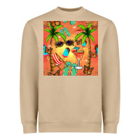 Mushroom summer slipper and cocktail seamless pattern Heavyweight Sweatshirt - BundleAndBundleShop
