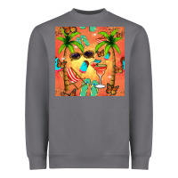 Storm summer slipper and cocktail seamless pattern Heavyweight Sweatshirt - BundleAndBundleShop