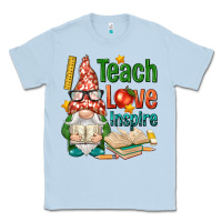 Dusty Blue gnome teach love inspire Classic Tee - NancyCooperArtShop