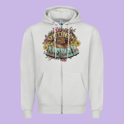 Southern Memal Western Flowers Zipper Hoodie Designed By Nancycooperartshop