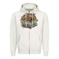 Oatmeal Heather southern memal western flowers Zipper Hoodie - NancyCooperArtShop