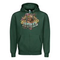Sports Green southern memal western flowers Zipper Hoodie - NancyCooperArtShop