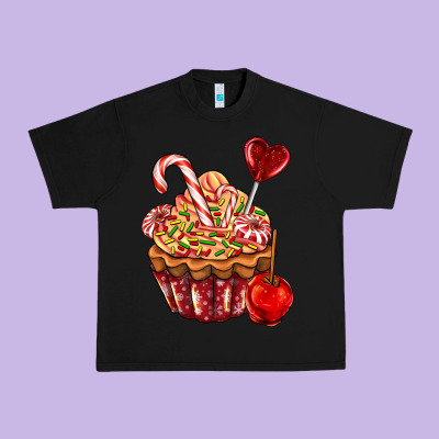Christmas Candy Cupcake Urban Heavy Tee Designed By Adodesignshop