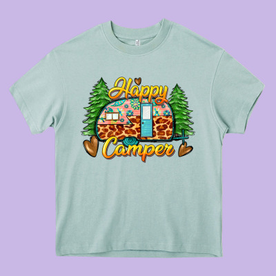 Happy Camper Heavy Core Tee Designed By Zillion Design Studio