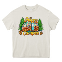 Cream happy camper Heavy Core Tee - Zillion Design Studio