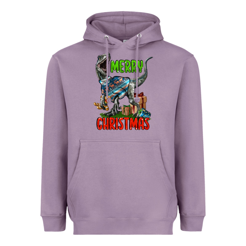Merry Christmas Velociraptor Heavyweight Hoodie by LillyAllenDesigns | Teevron