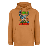 Meerkat merry christmas velociraptor Heavyweight Hoodie - LillyAllenDesigns