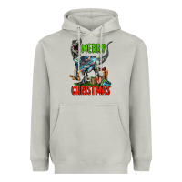 Moon Dust merry christmas velociraptor Heavyweight Hoodie - LillyAllenDesigns